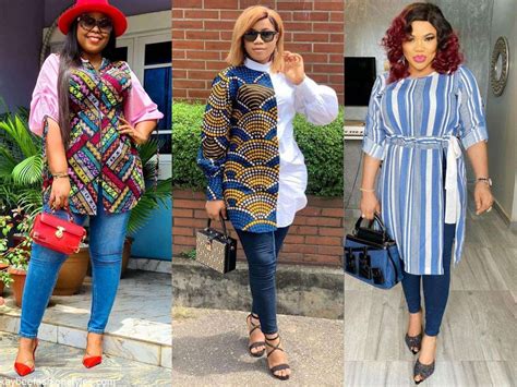 latest ankara tops on jeans.